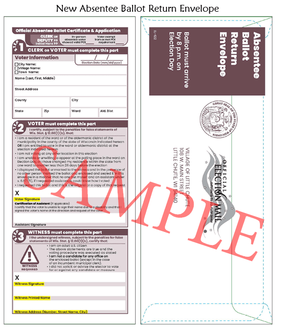 new absentee inner envelopes